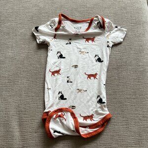 KYTE Baby Organic Bamboo Short sleeve Onesie - Limited Edition Cat Print 18-24M